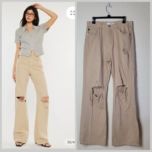 Kancan Montana Ultra High Rise 90s Flare Wide Leg Distressed Jeans